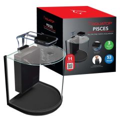  Aquatop PISCES All-In-One 3 gal Nano Bowfront Glass Aquarium Kit