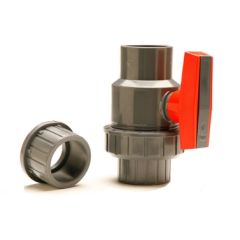 Biotek Marine Gray PVC Single Union Ball Valves