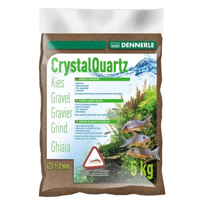 Dennerle Crystal Quartz Gravel - Dark Brown-5 kg