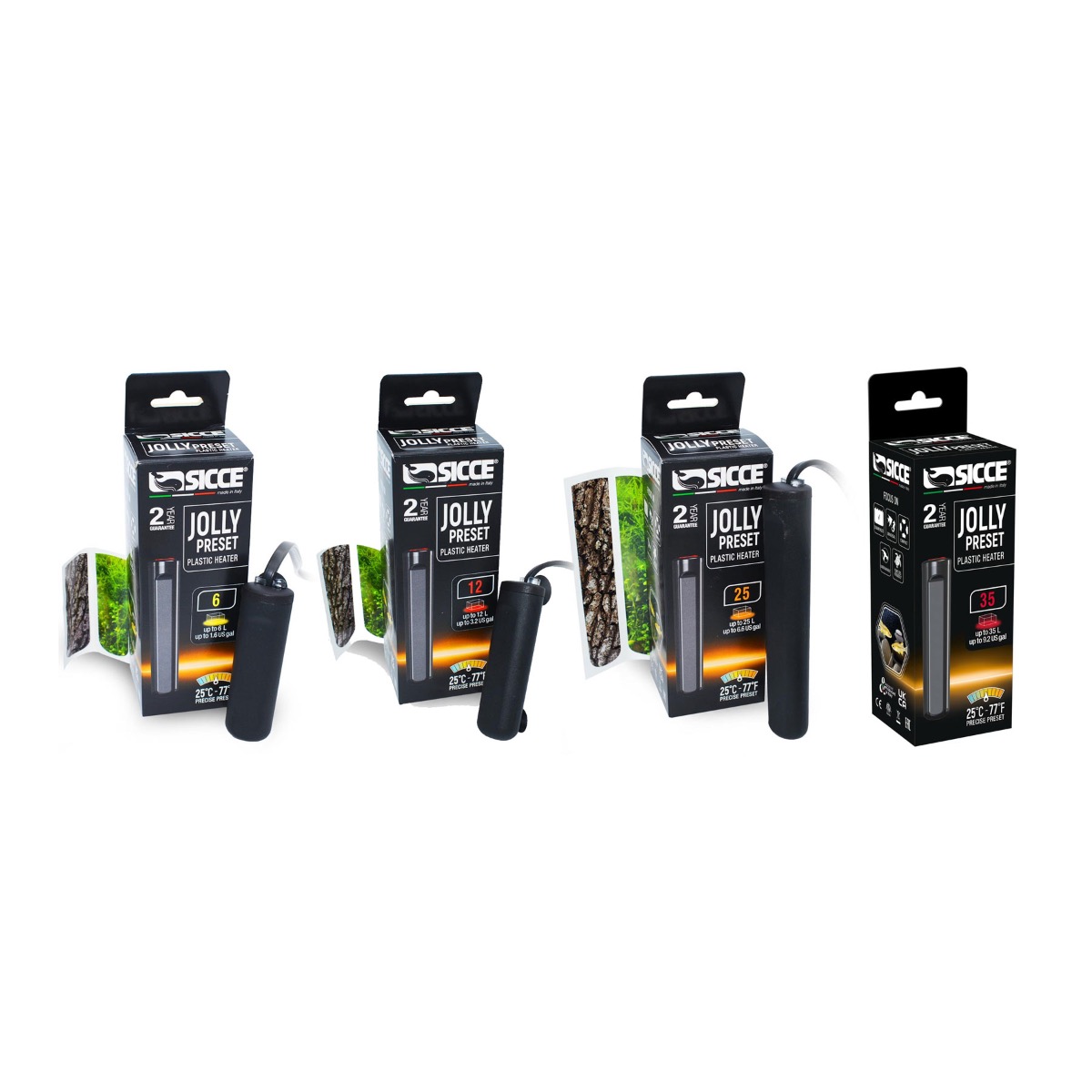Sicce Jolly Preset Heaters - 6 watt, 12 watt, 25 watt, 35 watt