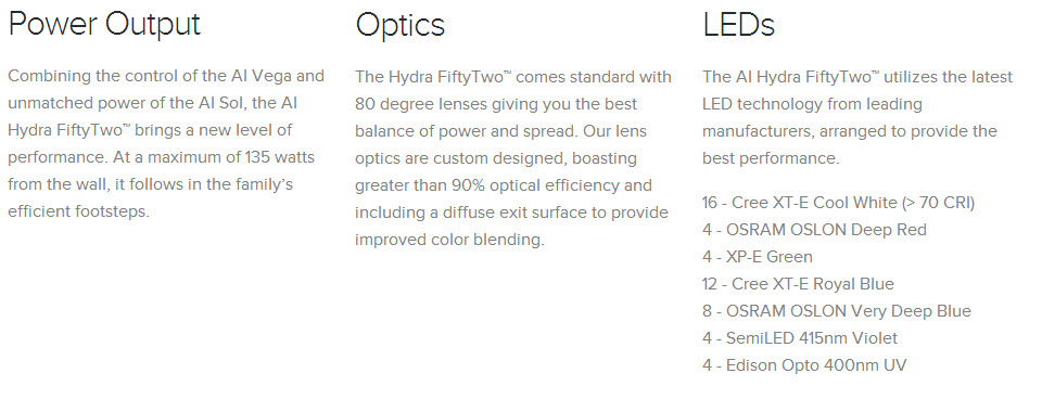 Hydra 52 Specs Hydra 52 Specs