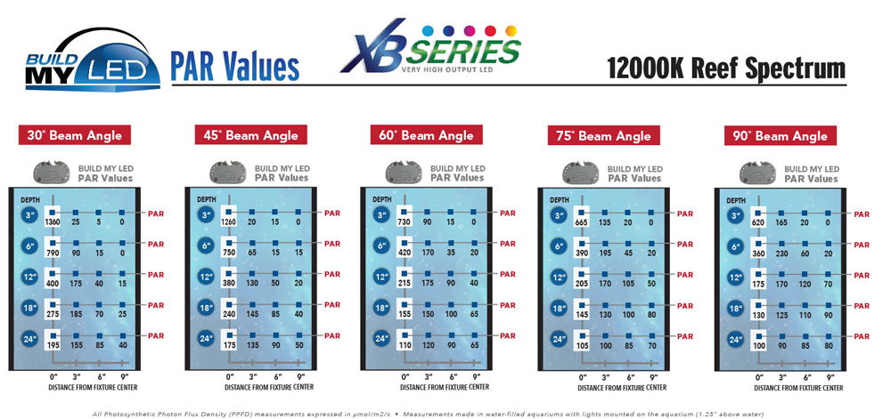 Build My LED 12,000K LED PAR Values BML 12K